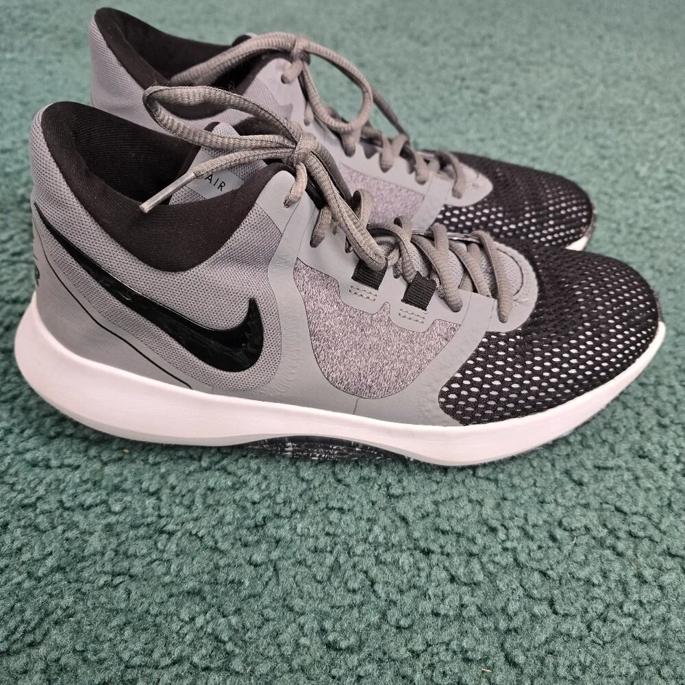 Nike Air Precision II Men Size 8 Basketball Shoes Grey Black‎ Mesh AA7069-011